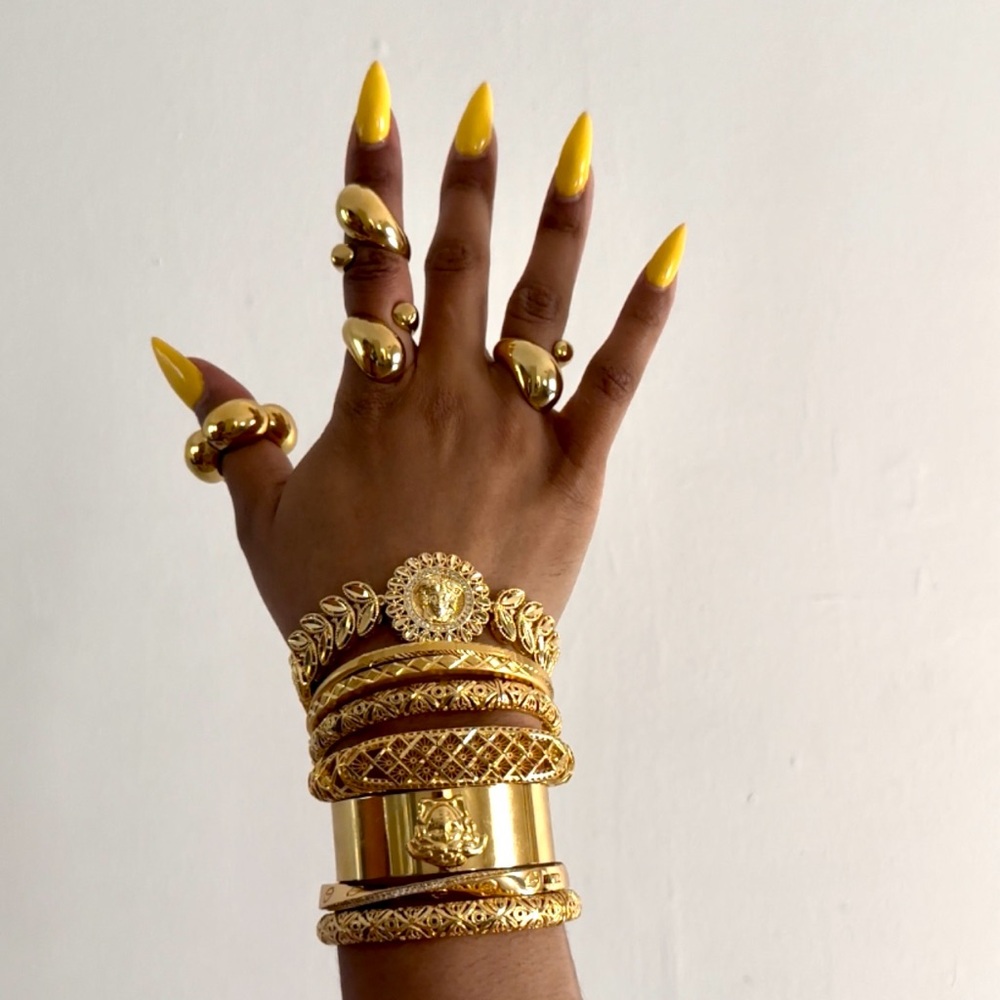 Lady face Bracelet 24k gold plated